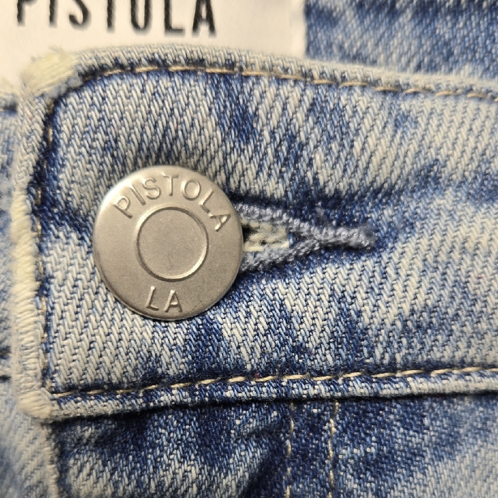 🏠 Pistola Cassie Super High Rise Blue Denim Jeans Size 31 - Picture 5 of 11
